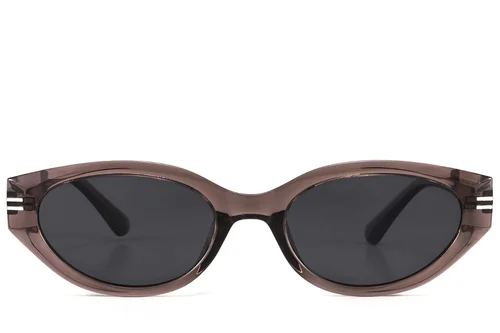 Lunettes de soleil ovales marron TR90 #BS423-0430