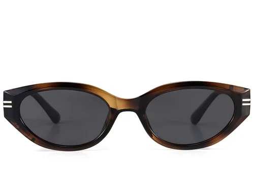 Lunettes de soleil ovales écaille de tortue TR90 #BS423-0431