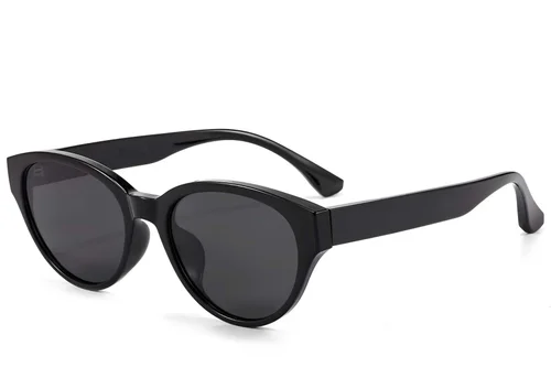 Lunettes de soleil ovales noires TR90 #BS423-0432