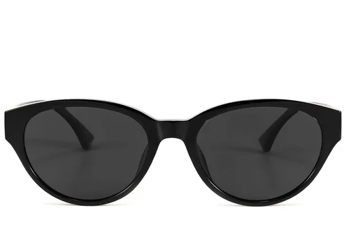 Lunettes de soleil ovales noires TR90 #BS423-0432