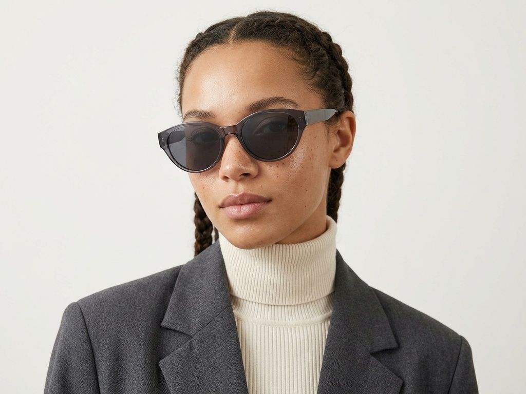 Oval Grey TR90 Sunglasses #BS423-0434