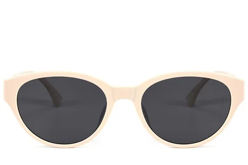 Lunettes de soleil ovales crème TR90 #BS423-0435