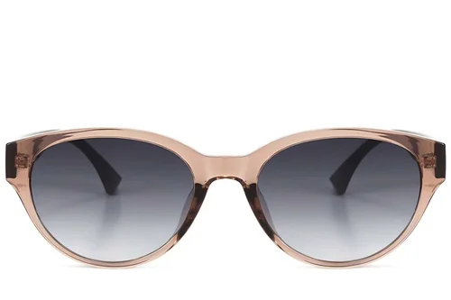 Lunettes de soleil ovales marron TR90 #BS423-0436