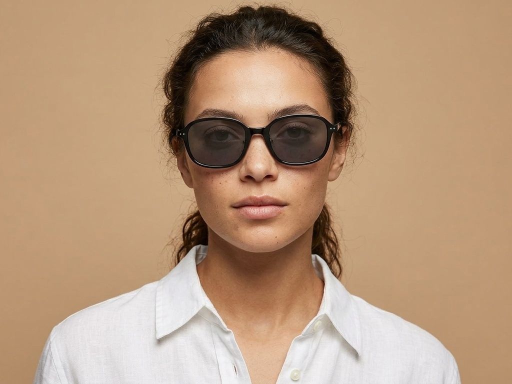 Rectangular Black TR90 Sunglasses #BS423-0437