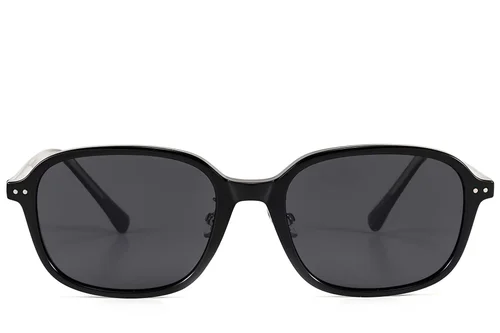 Lunettes de soleil rectangulaires noires TR90 #BS423-0437