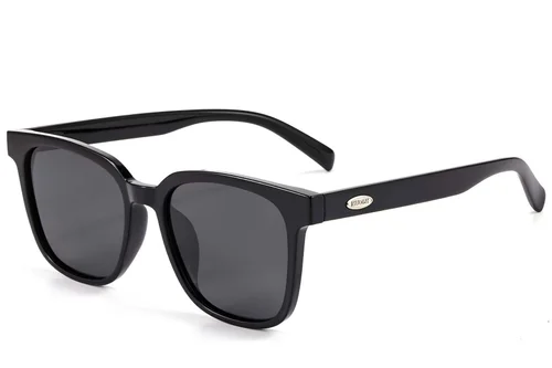 Lunettes de soleil rectangulaires noires TR90 #BS423-0441