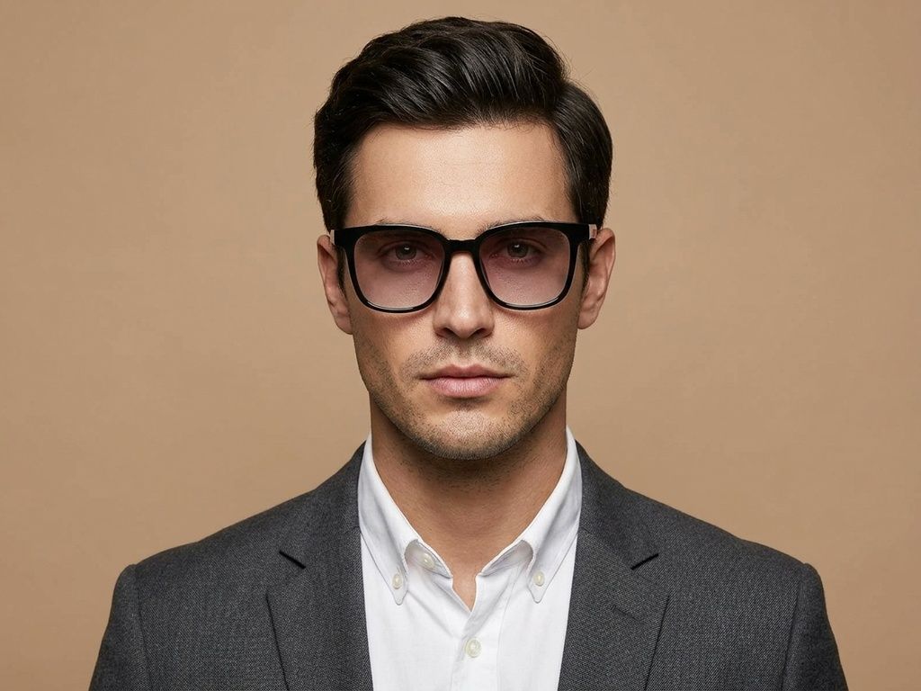 Rectangular Black TR90 Sunglasses #BS423-0442