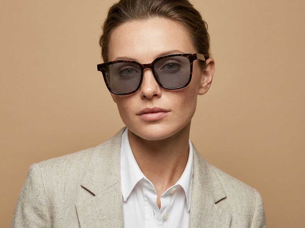 Rectangular Tortoiseshell TR90 Sunglasses #BS423-0443