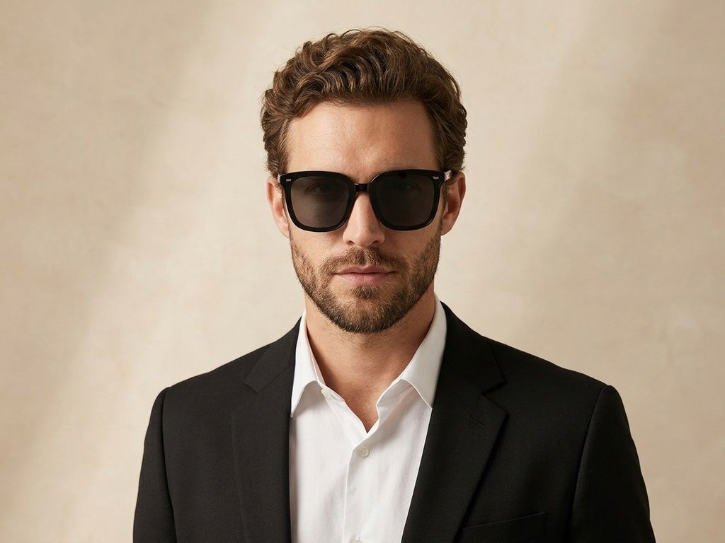 Gafas de sol rectangulares negras TR90 #BS423-0449