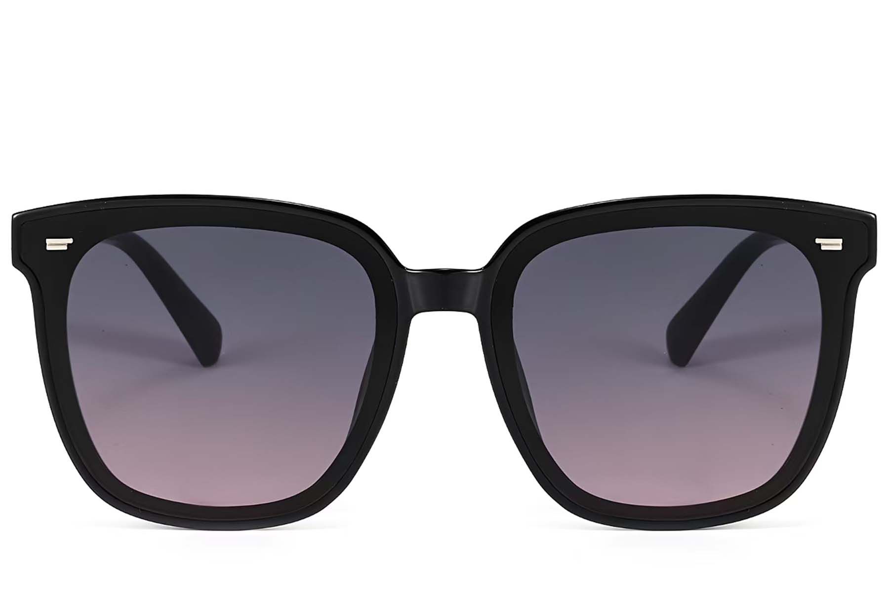 Lunettes de soleil rectangulaires noires TR90 #BS423-0451