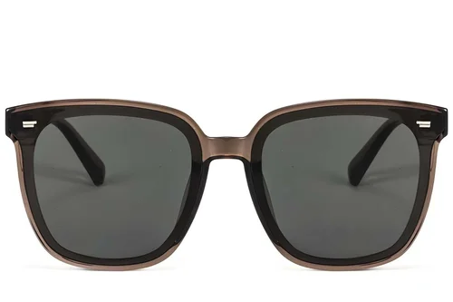 Lunettes de soleil rectangulaires marron TR90 #BS423-0452