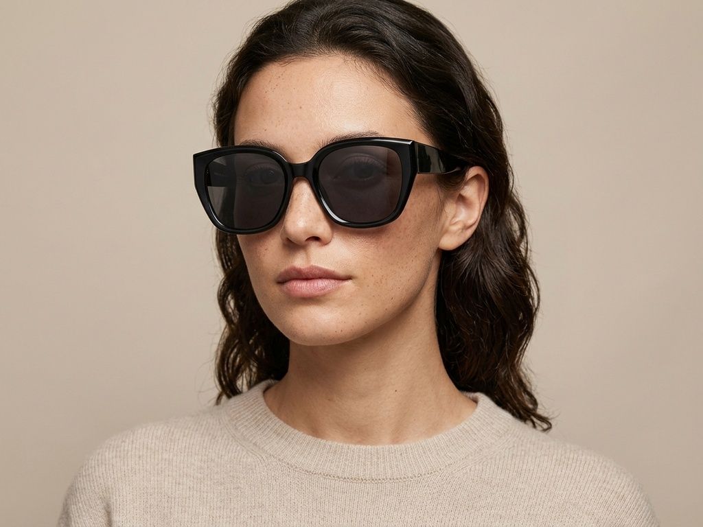 Gafas de sol ovaladas negras TR90 #BS423-0453