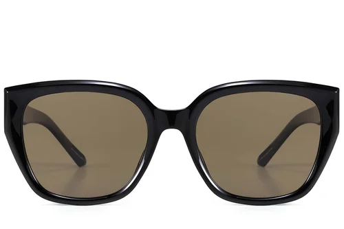 Lunettes de soleil ovales noires TR90 #BS423-0454