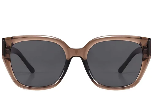 Lunettes de soleil ovales marron TR90 #BS423-0455