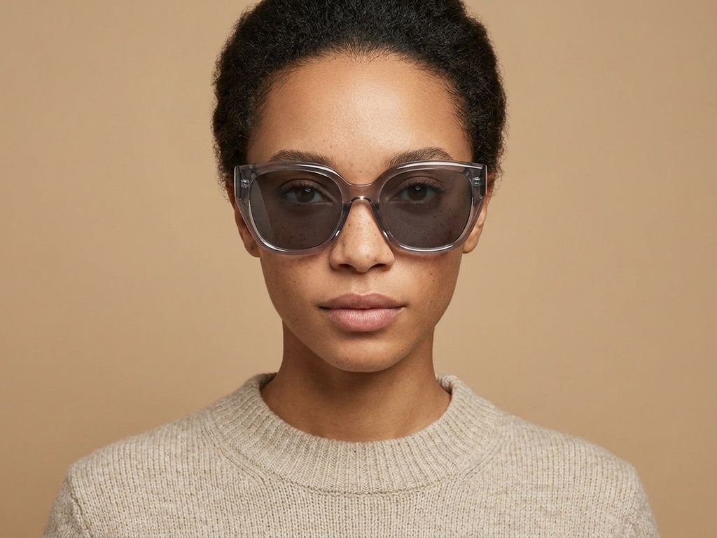 Gafas de sol ovaladas grises TR90 #BS423-0456