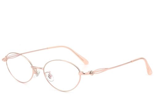 Lunettes ovales en titane rose #BS423-0457