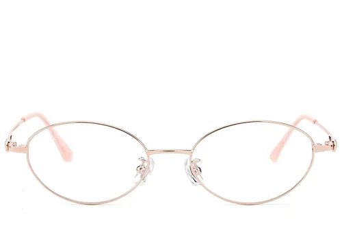 Lunettes ovales en titane rose #BS423-0457