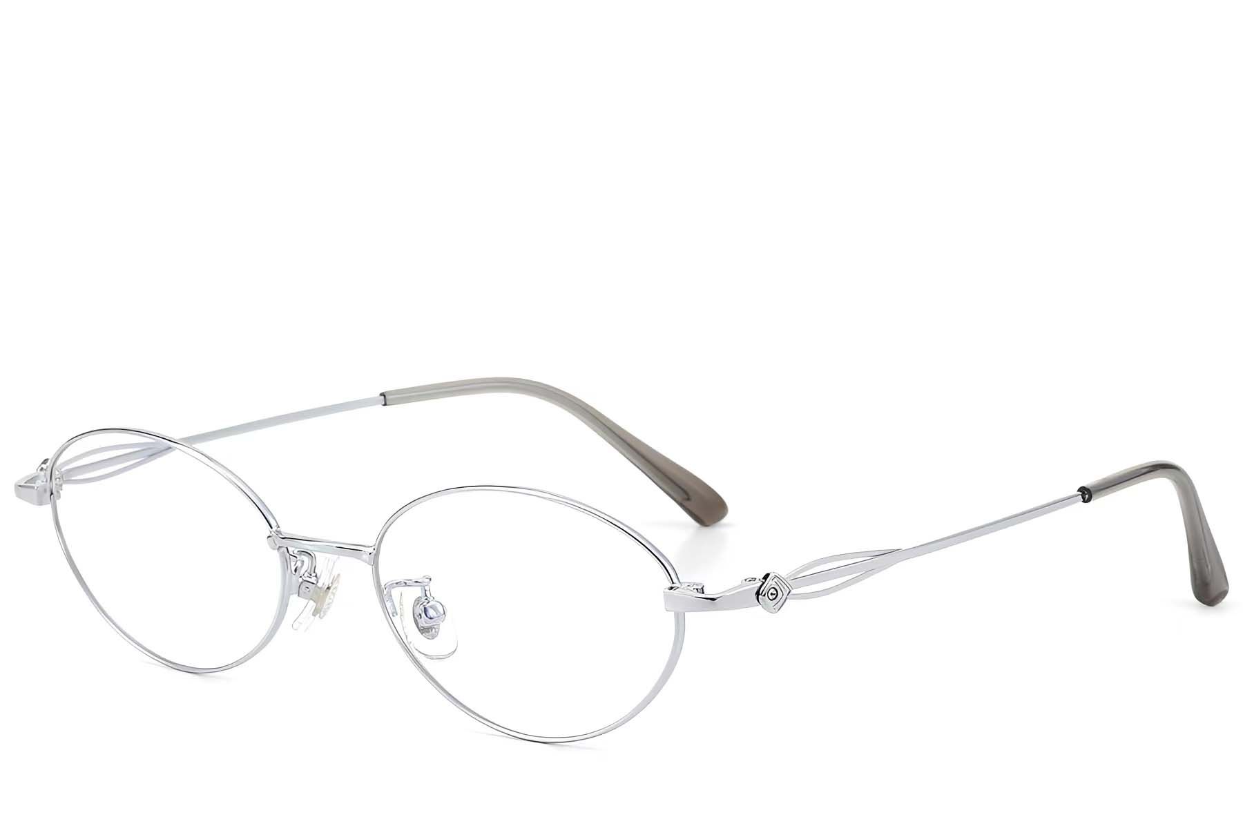 Ovale zilverkleurige titanium bril #BS423-0458