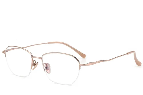 Lunettes semi-cerclées en titane rose #BS423-0461