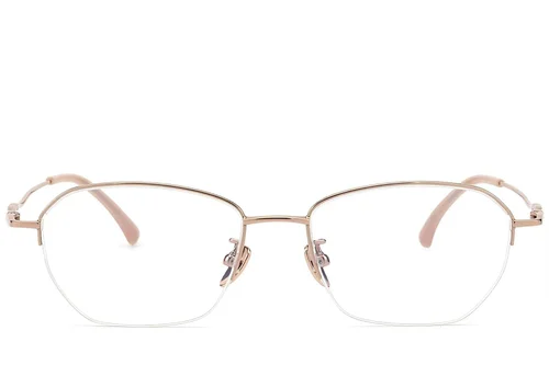 Lunettes semi-cerclées en titane rose #BS423-0461