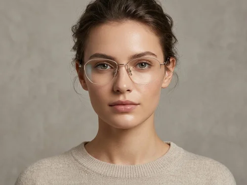 Lunettes semi-cerclées en titane brun #BS423-0465