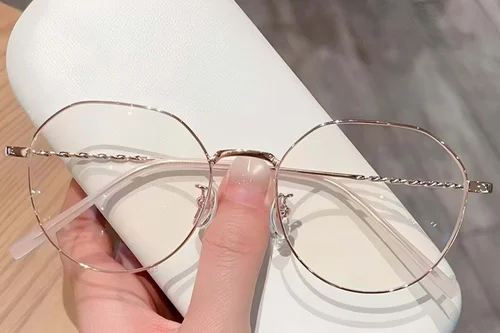 Lunettes géométriques en métal rose #BS423-0472