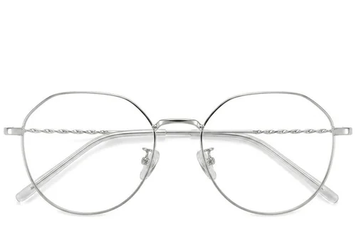Lunettes géométriques en métal argenté #BS423-0473