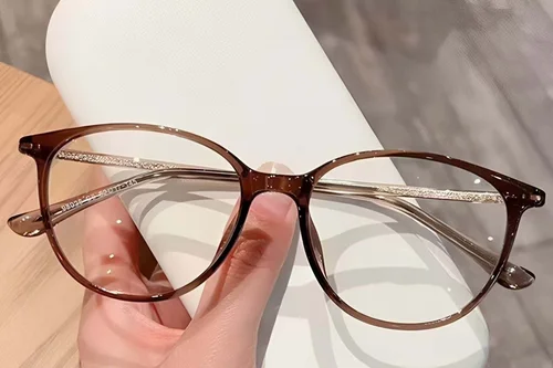 Lunettes ovales marron TR90 #BS423-0480