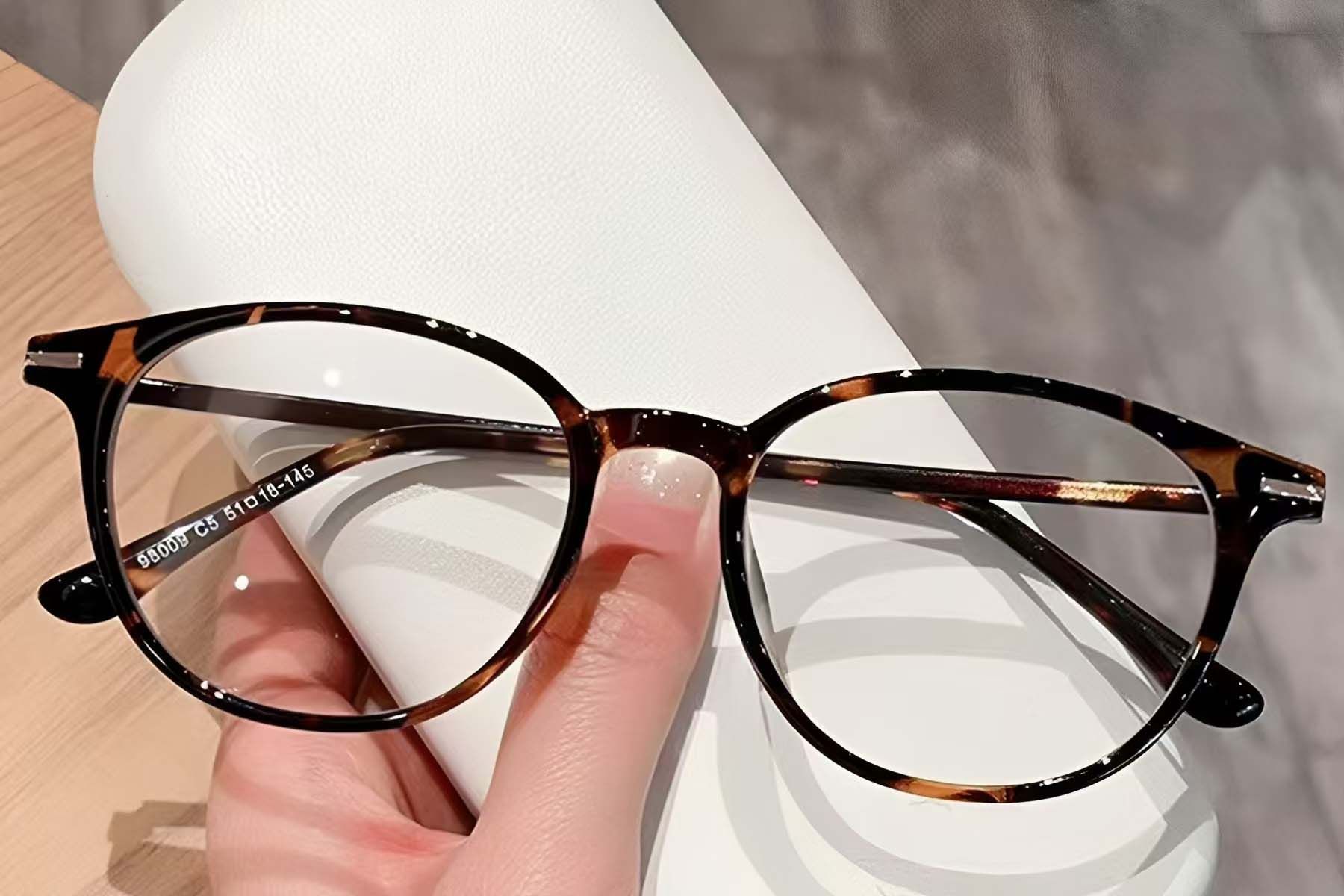 Oval Tortoiseshell TR90 Glasses #BS423-0486