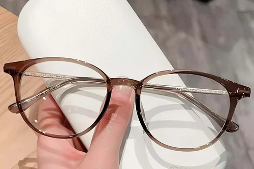 Lunettes ovales marron TR90 #BS423-0488