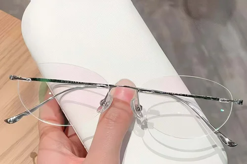Lunettes invisibles en titane argenté #BS423-0491