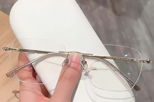 Lunettes invisibles en titane doré #BS423-0492