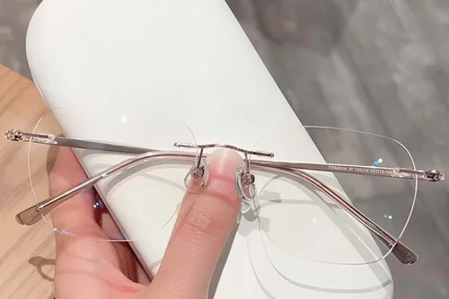 Lunettes invisibles en titane rose #BS423-0493