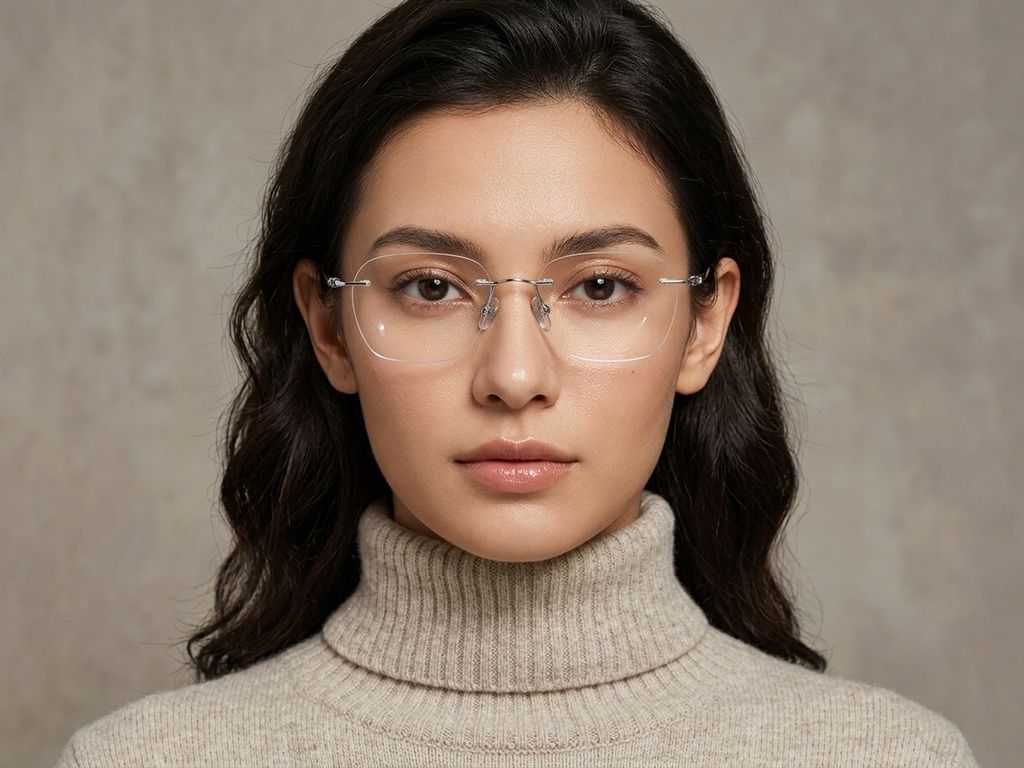 Invisible Silver Titanium Glasses #BS423-0495
