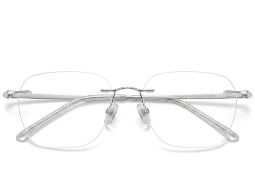 Lunettes invisibles en titane argenté #BS423-0495