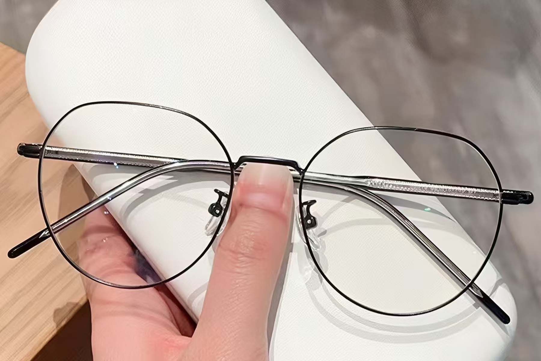 Gafas geométricas de metal negro #BS423-0496