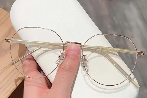 Lunettes géométriques en métal rose #BS423-0498