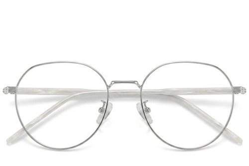 Lunettes géométriques en métal argenté #BS423-0499
