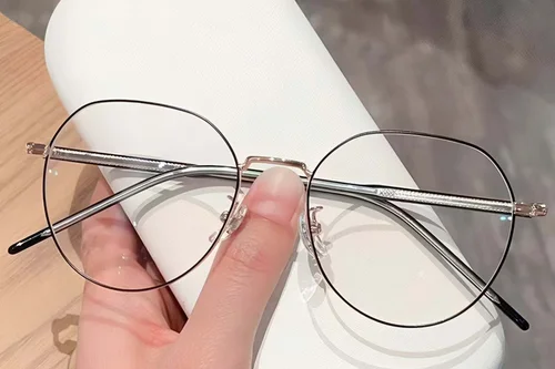 Lunettes géométriques en métal noir #BS423-0501