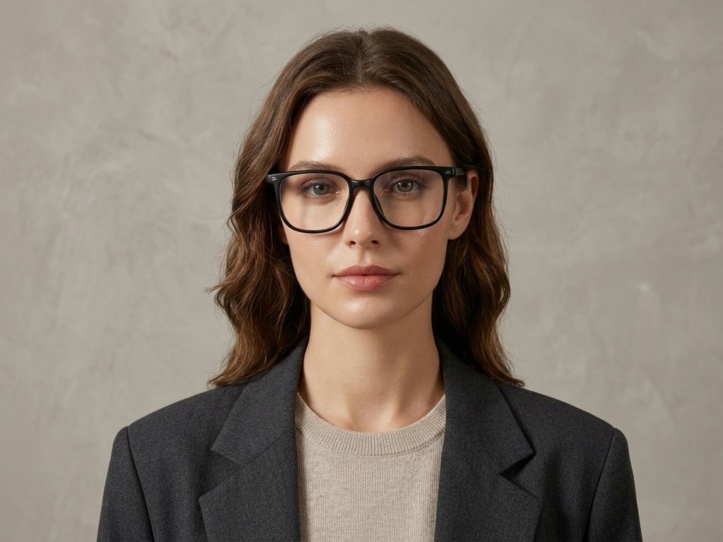 Rechteckige schwarze TR90-Brille #BS423-0503
