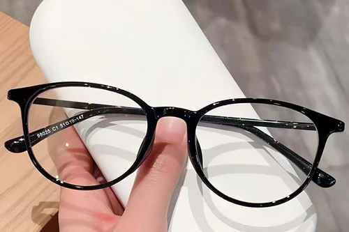 Lunettes ovales noires TR90 #BS423-0513