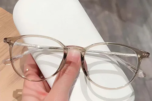 Lunettes ovales marron TR90 #BS423-0515