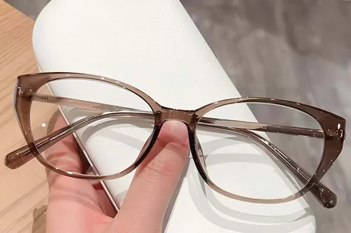 Lunettes ovales marron TR90 #BS423-0521