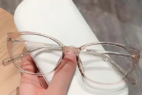 Lunettes ovales marron TR90 #BS423-0522