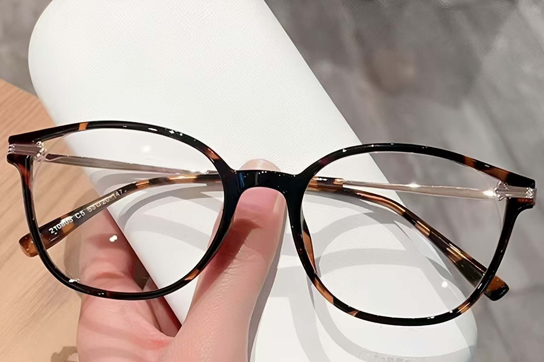 Gafas ovaladas de carey TR90 #BS423-0540