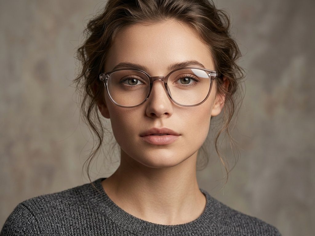 Gafas ovaladas marrones TR90 #BS423-0541