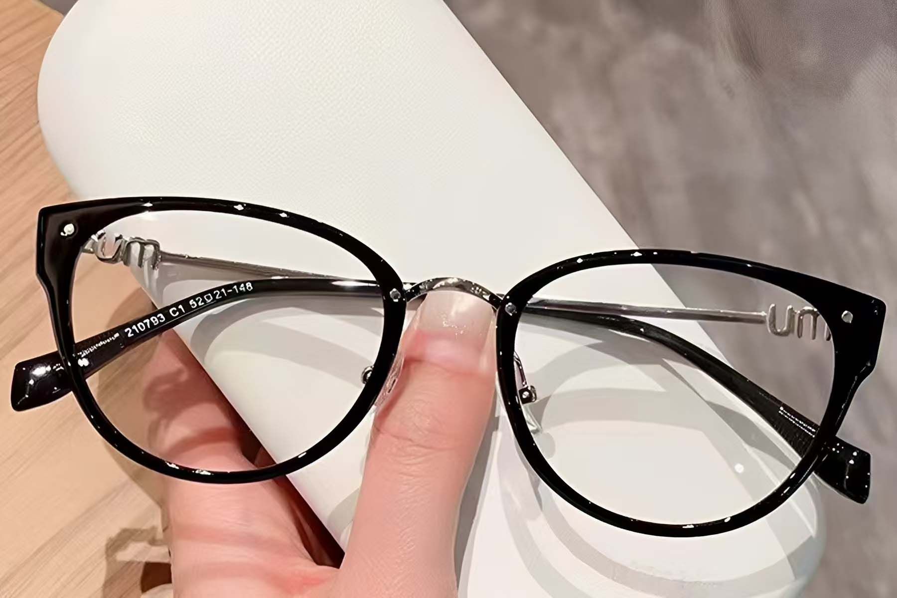 Gafas ovaladas negras TR90 #BS423-0543