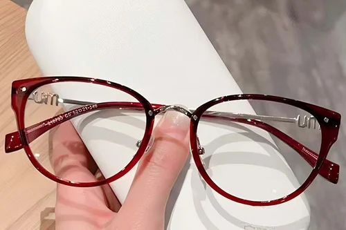 Lunettes ovales rouges TR90 #BS423-0547