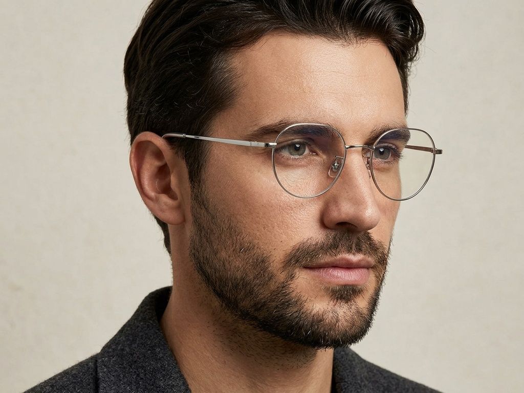 Geometric Silver Titanium Glasses #BS423-0549