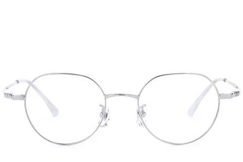 Lunettes géométriques en titane argenté #BS423-0549